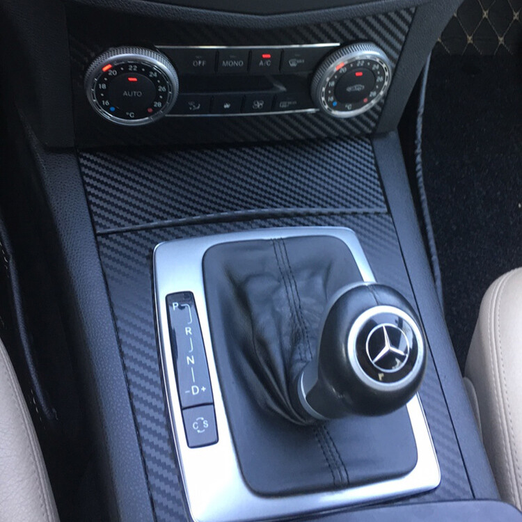 For Benz class C W204 2007-2010 3D Carbon Fiber Pattern Interior DIY Trim Decals