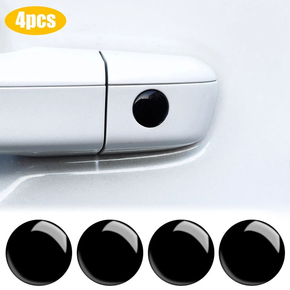 4x Black Universal Car Door Lock Keyhole Sticker Cover Protector Car Accessories