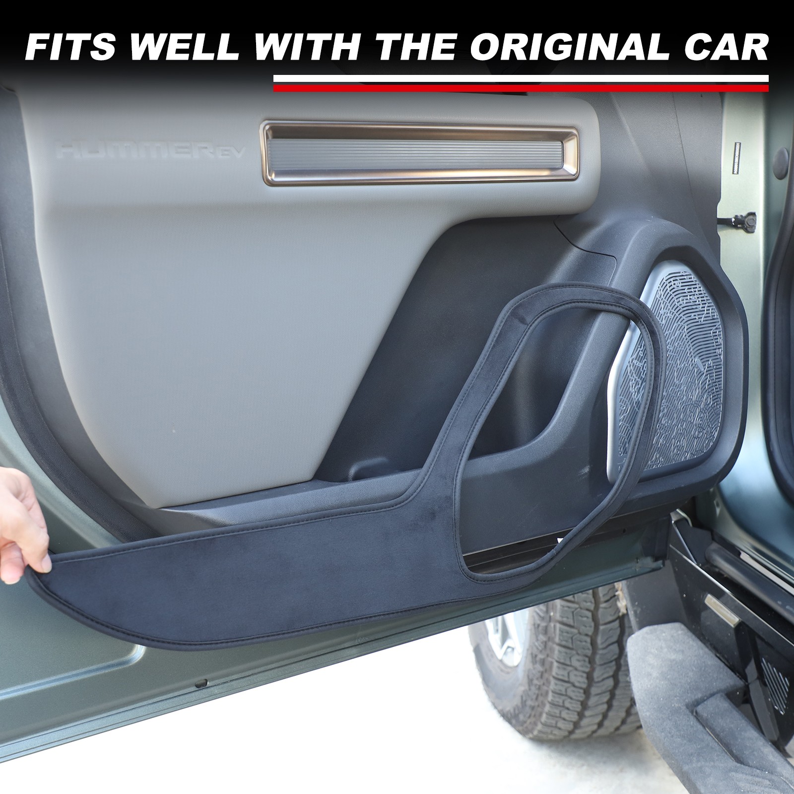 Car Inner Door Anti Kick Pad Protection For Hummer EV 2022-2024 Velvet Pad 7PCS