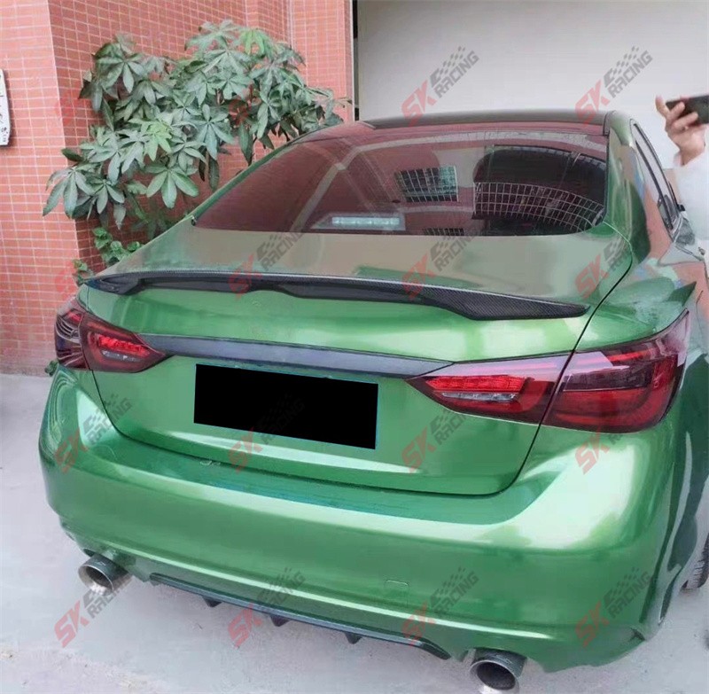 Glossy Black/Carbon Fiber Fits INFINITI Q50 2014-17 Rear Trunk Spoiler Wing Kits