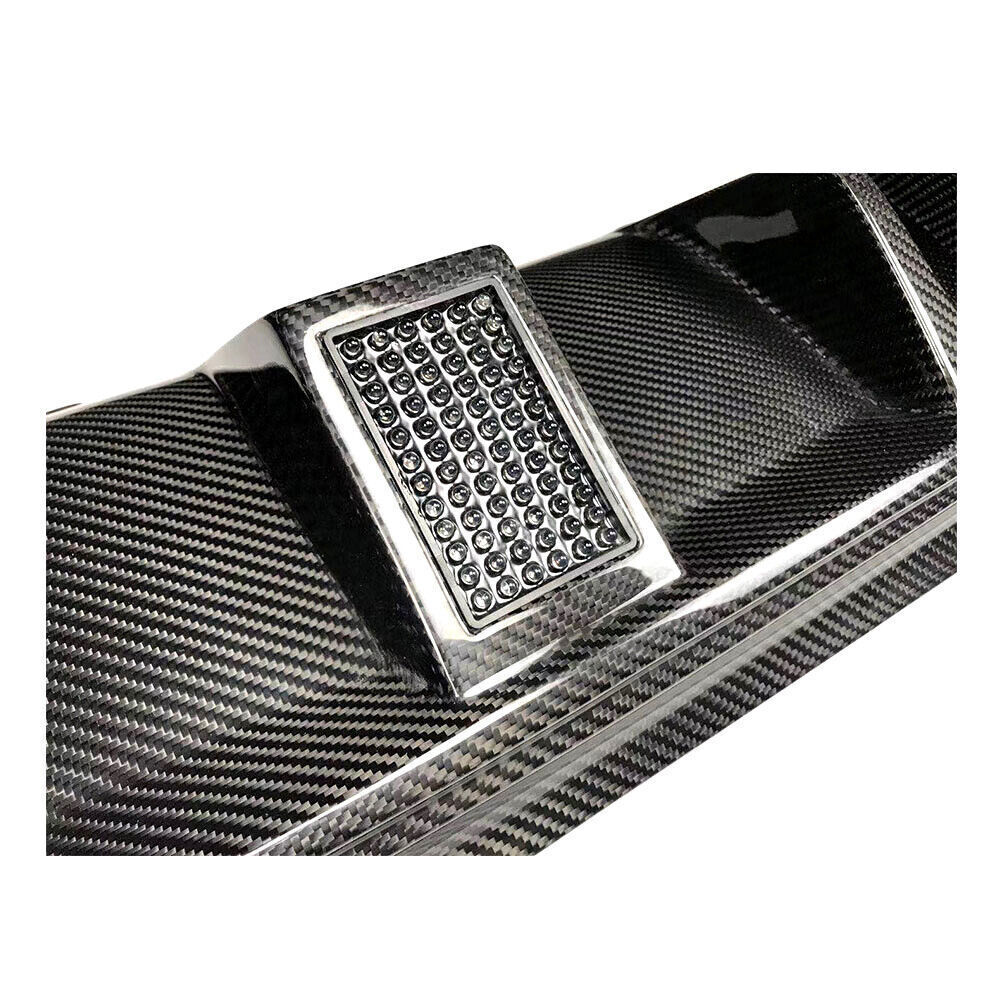 Carbon Fiber Fits BMW 5 Series F90 M5 2017-19 Rear Bumper Diffuser Lip LED