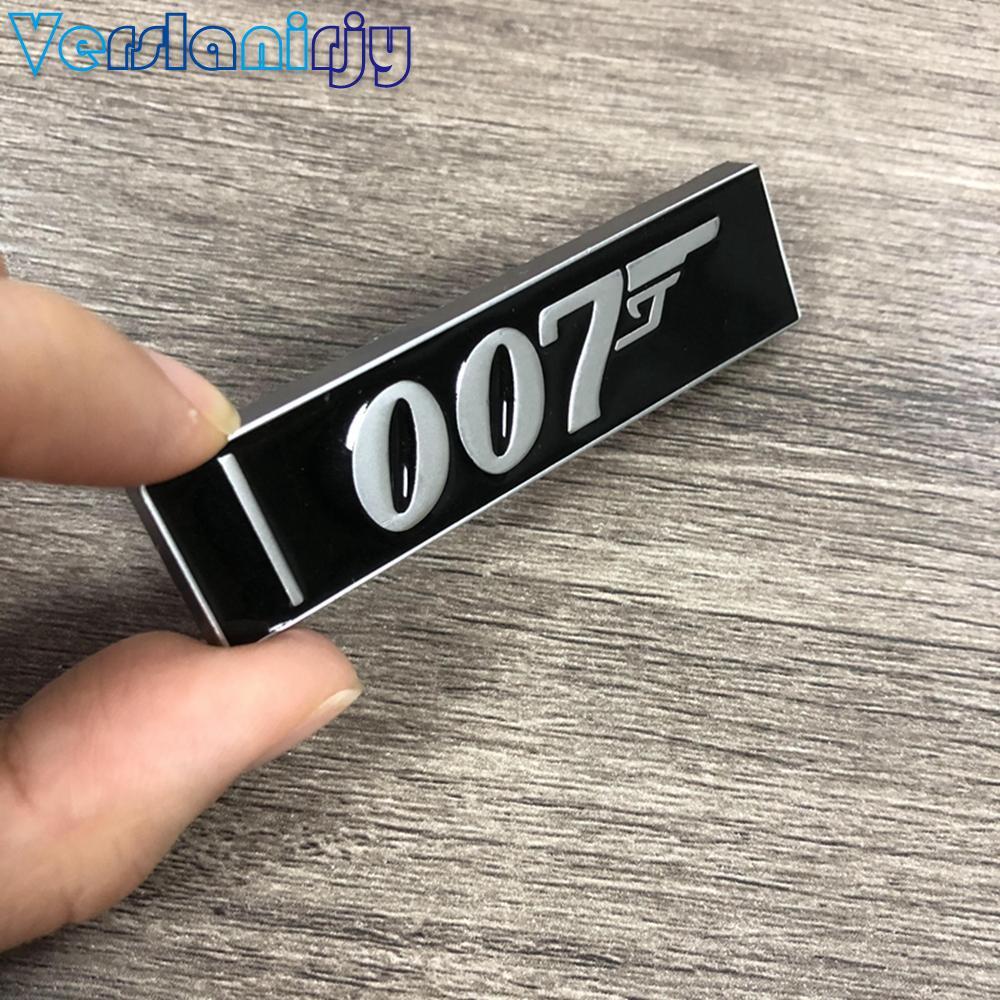 Black 007 Sport Racing Car Auto Rear Trunk Nameplate Badge Emblem Sticker Metal