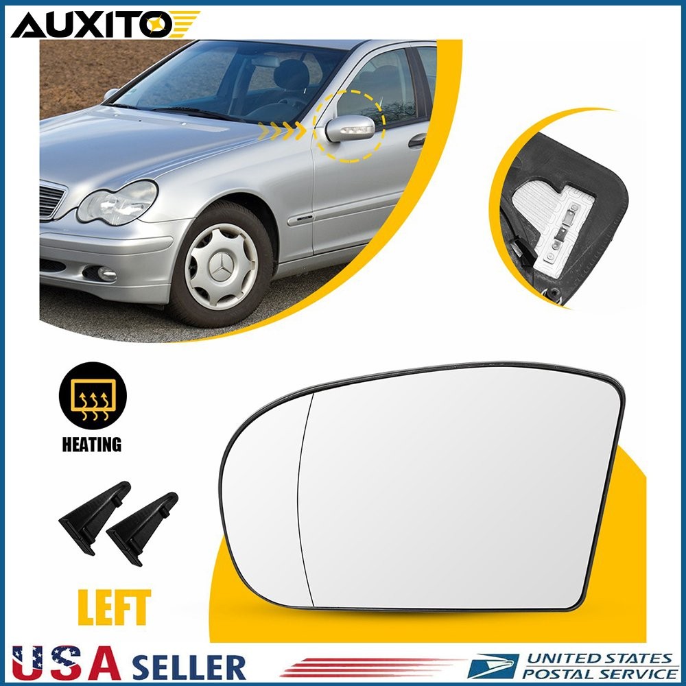 For Mercedes W211 W203 2001-2007 Heated Side View Mirror Glass Left & Right 1/2X