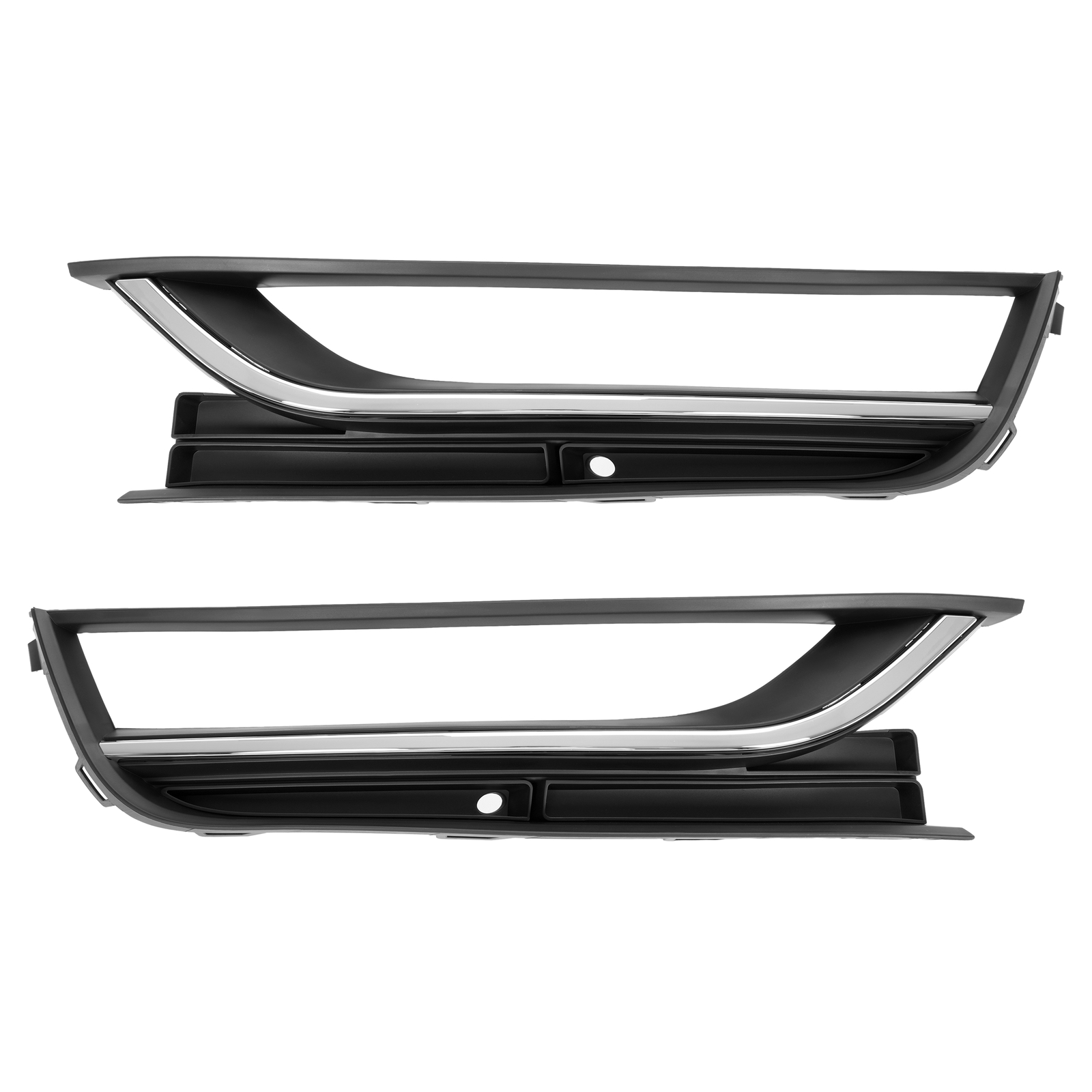 HECASA Fog Light Bezels For Volkswagen Passat 12-15 Black Driver&Passenger Side