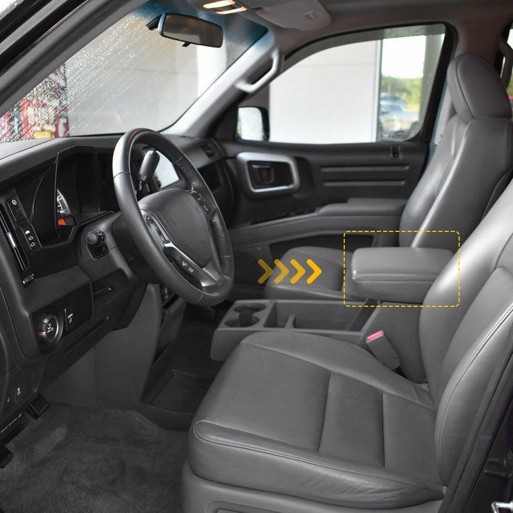 For Honda Ridgeline 2006-14 Front Center Console Armrest Lid Leather Gray 1-10X