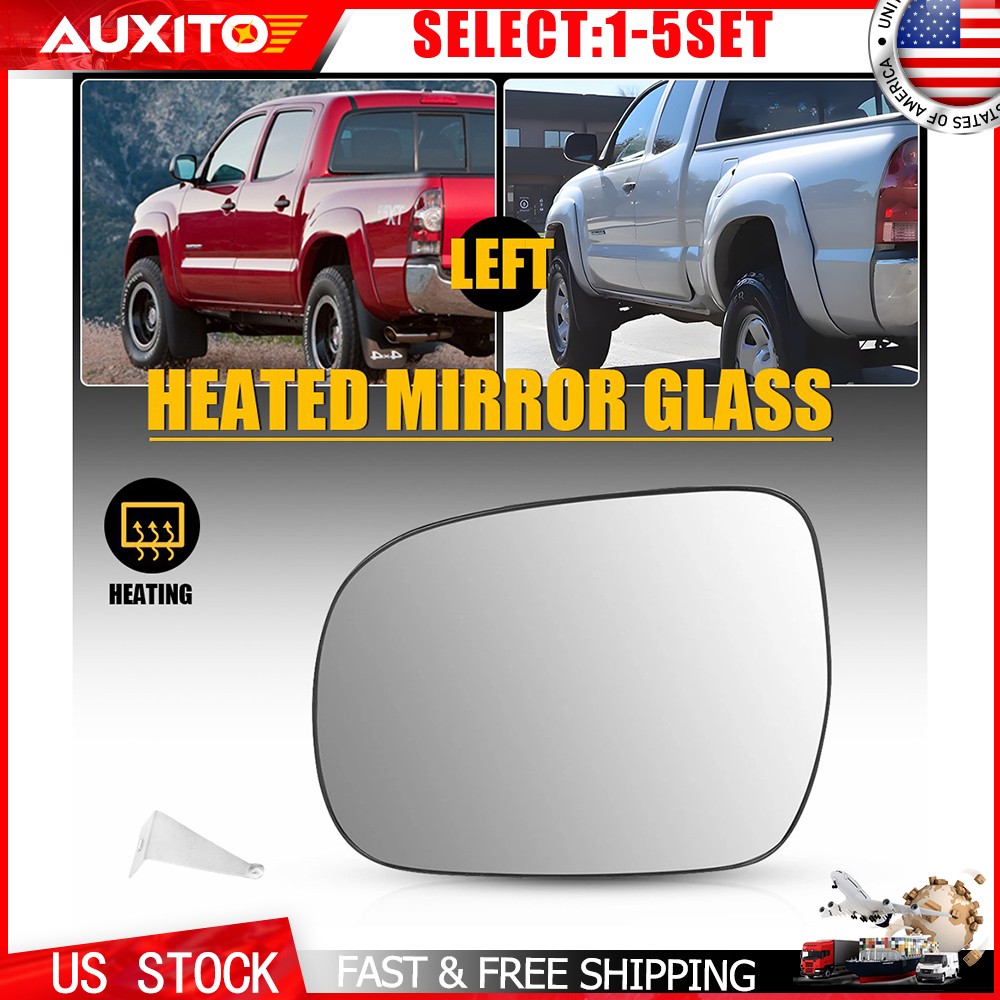 Driver Left Heated Mirror Glass with Backing Plate for Toyota Tacoma 05-11 1-10