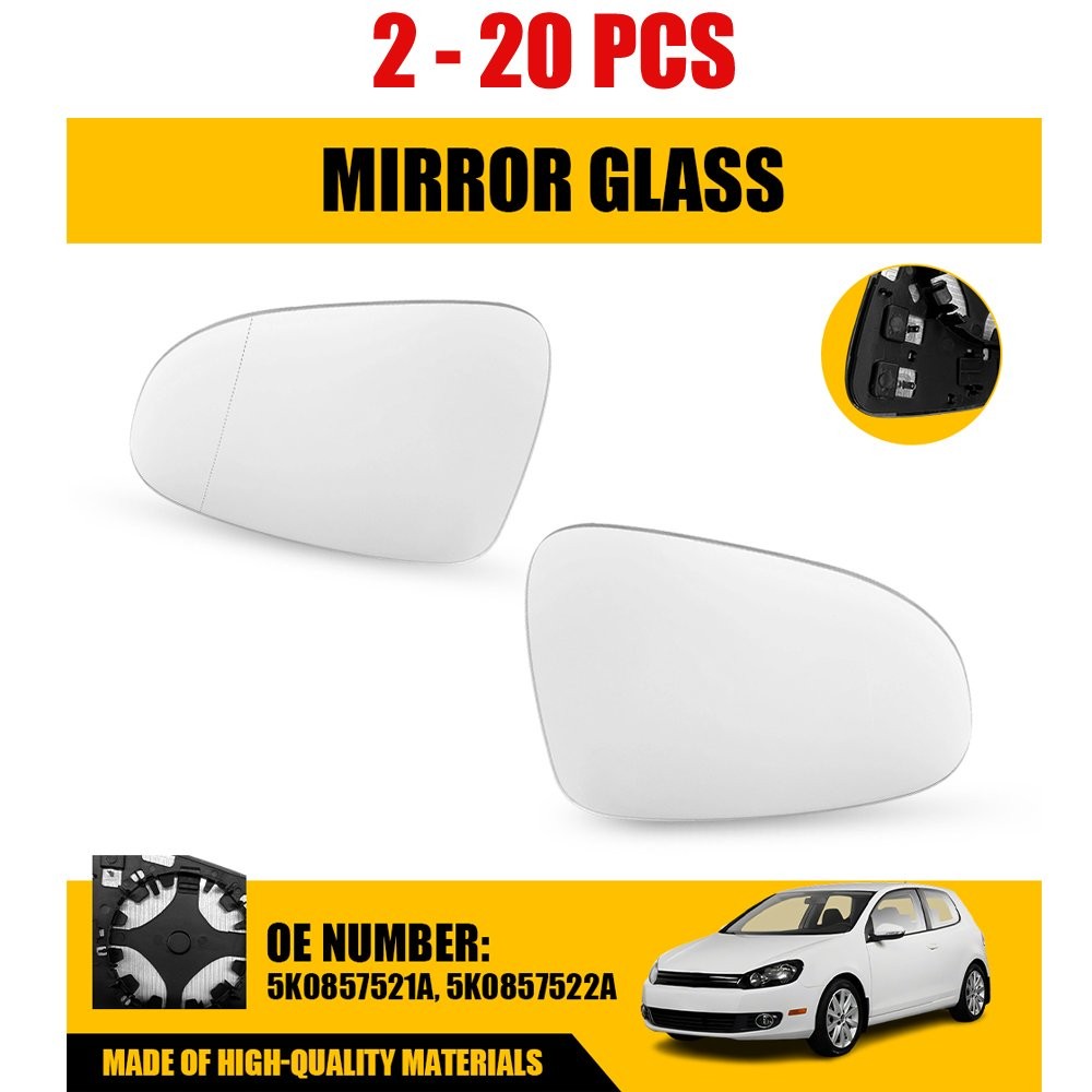 For VW Golf Highline 2010-2012 LH&RH Clear Mirror Glass Heated Assembly 2-20PCS