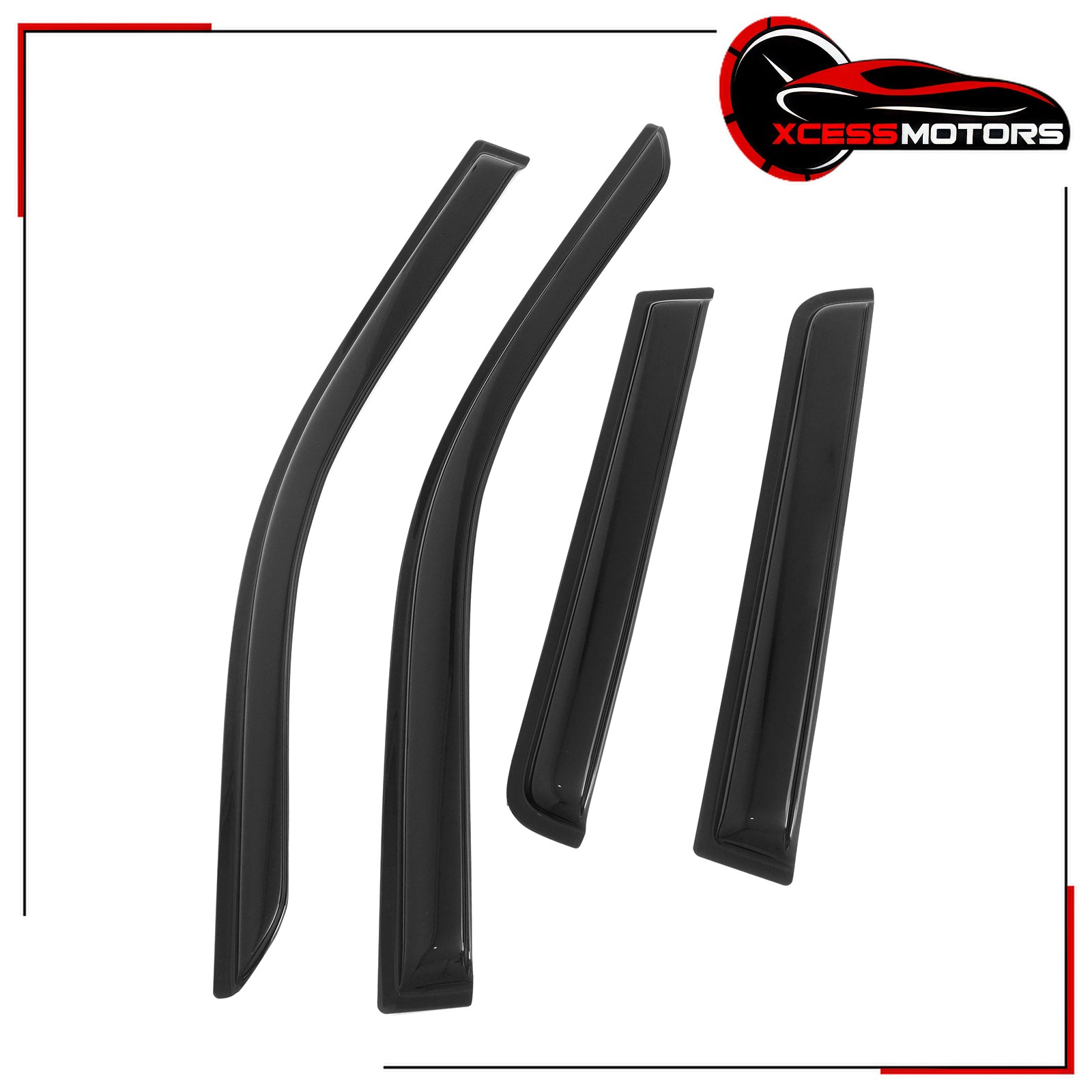 Fits 2024-2026 Toyota Tacoma Crew Cab Window Visors Smoke Side Door Deflectors