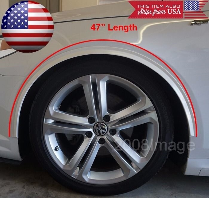 4 Piece 47″ White Arch Wide Body Fender Flares Extension Lip Guar For VW Porsche