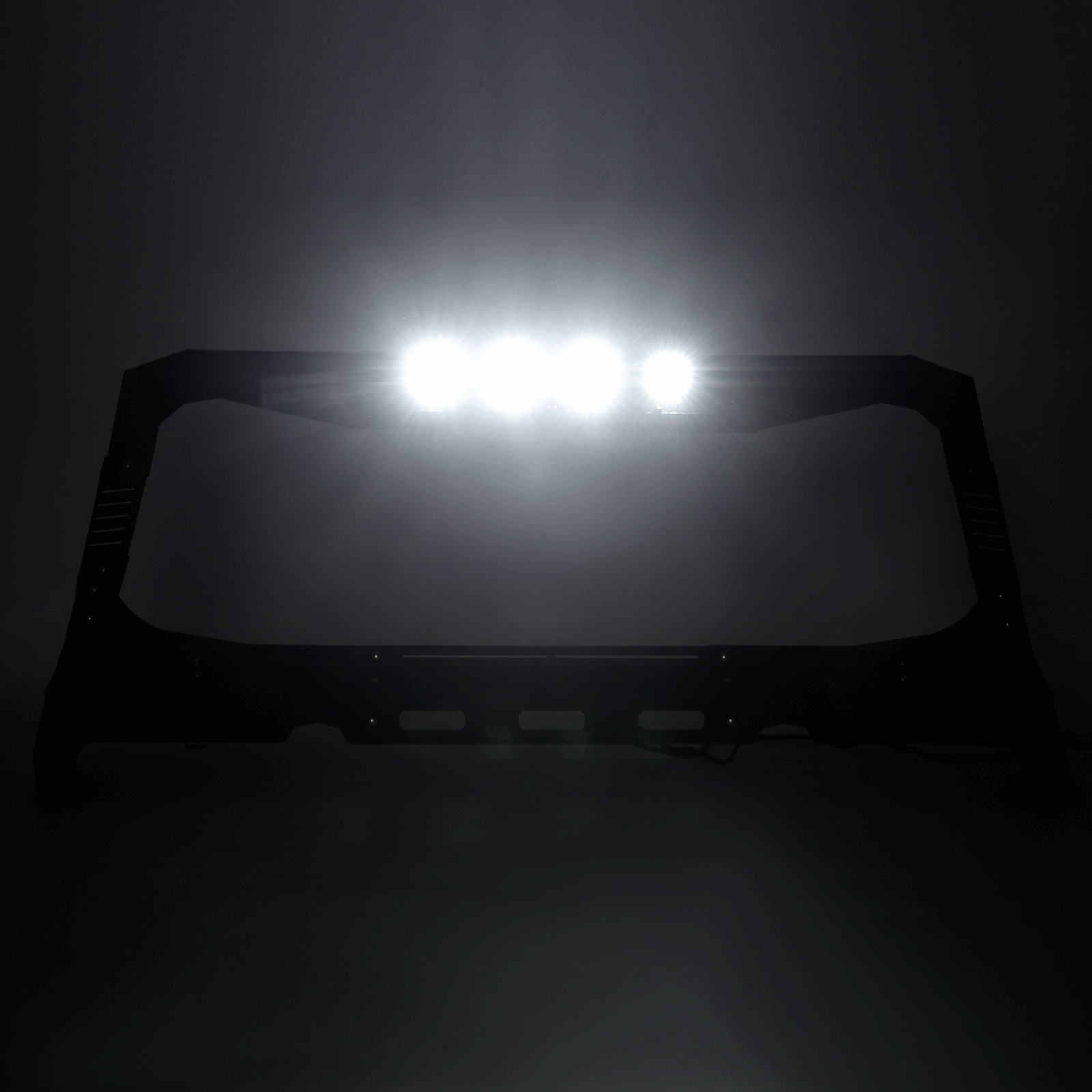HECASA For Jeep Wrangler JK 07-18 Windshield Frame Visor Cowl Armor w/ Light