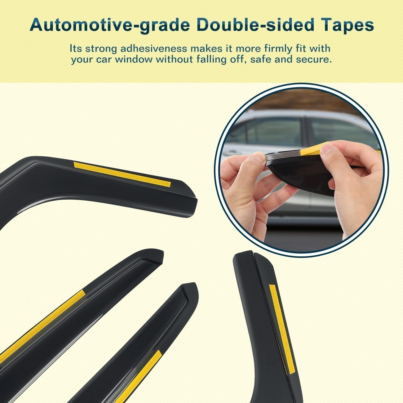 For Ford Focus 2012-2018 In-Channel Window Visor Vent Rain Guards Wind Deflector