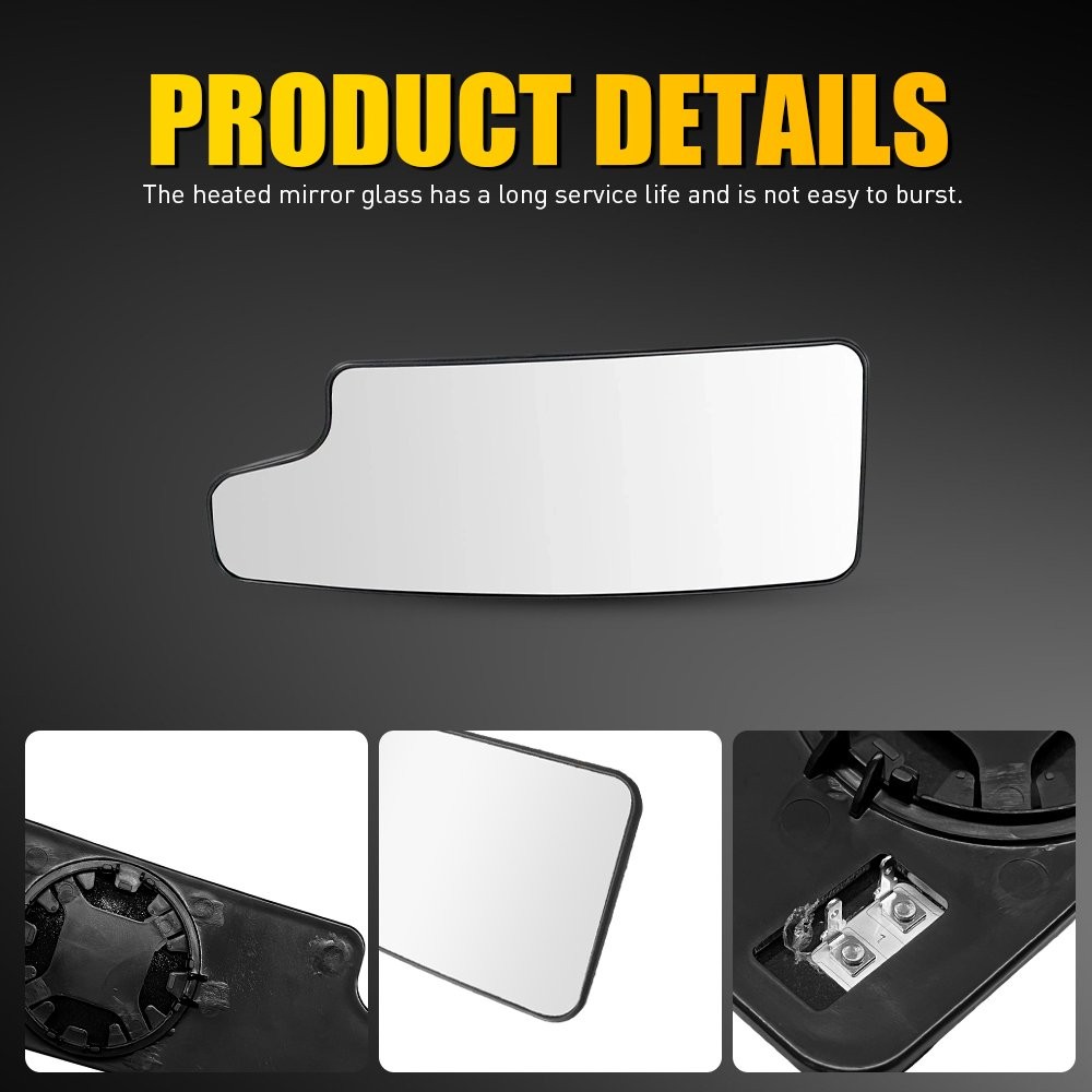 Heated Lower Mirror Glass For Left 20-21 GMC Sierra 1500 2500HD 3500HD 1-10X