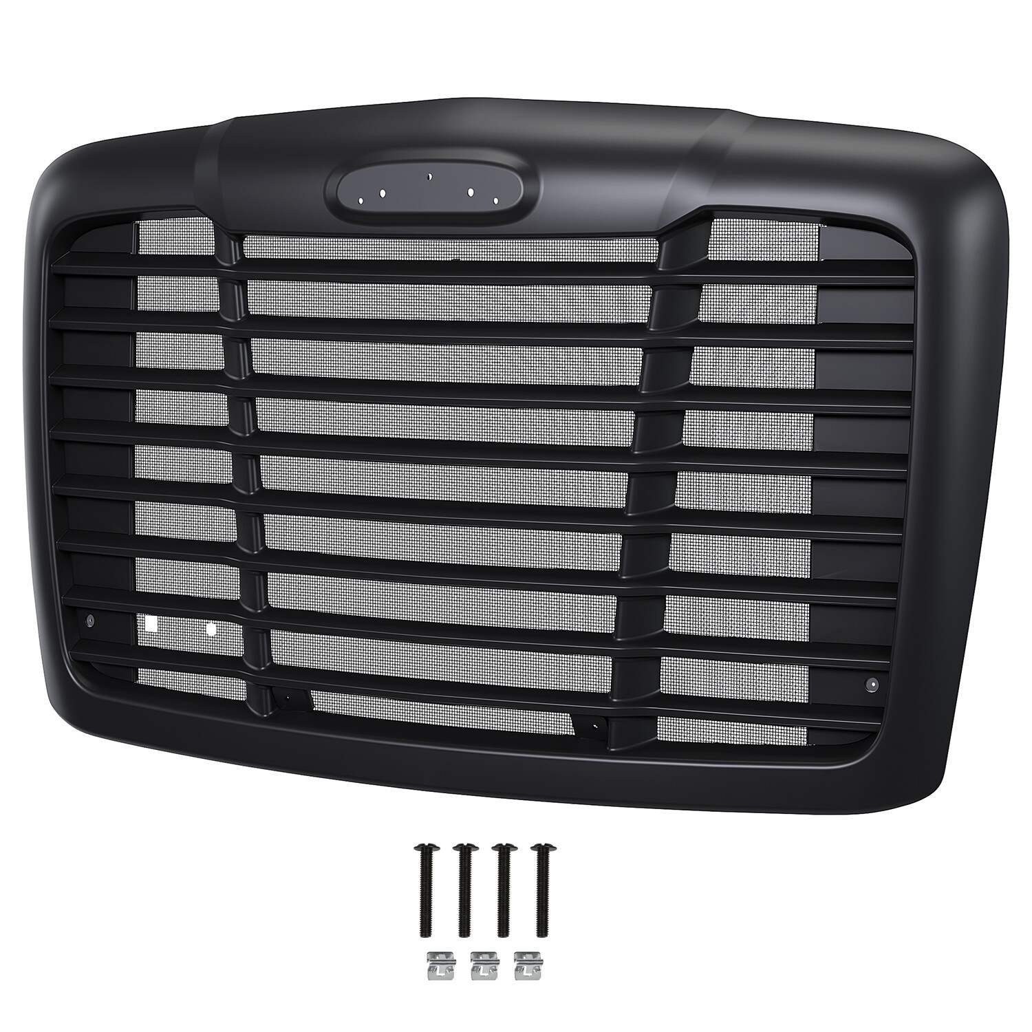 Fit 08-17 Freightliner Cascadia Hood Grille Horizontal Bar Insert w/ Bug Screen