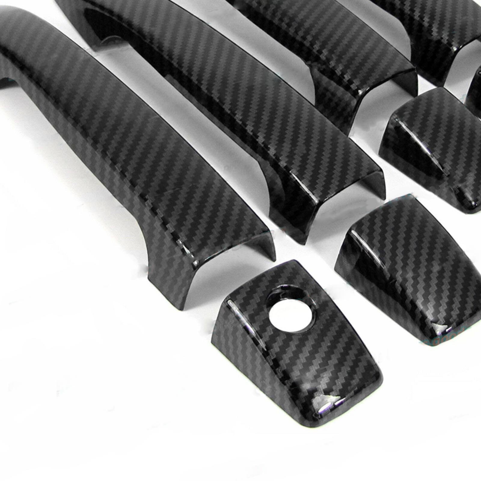 For 10-14 Subaru Outback Glossy Black Carbon Fiber Side Door Handle Covers Trims
