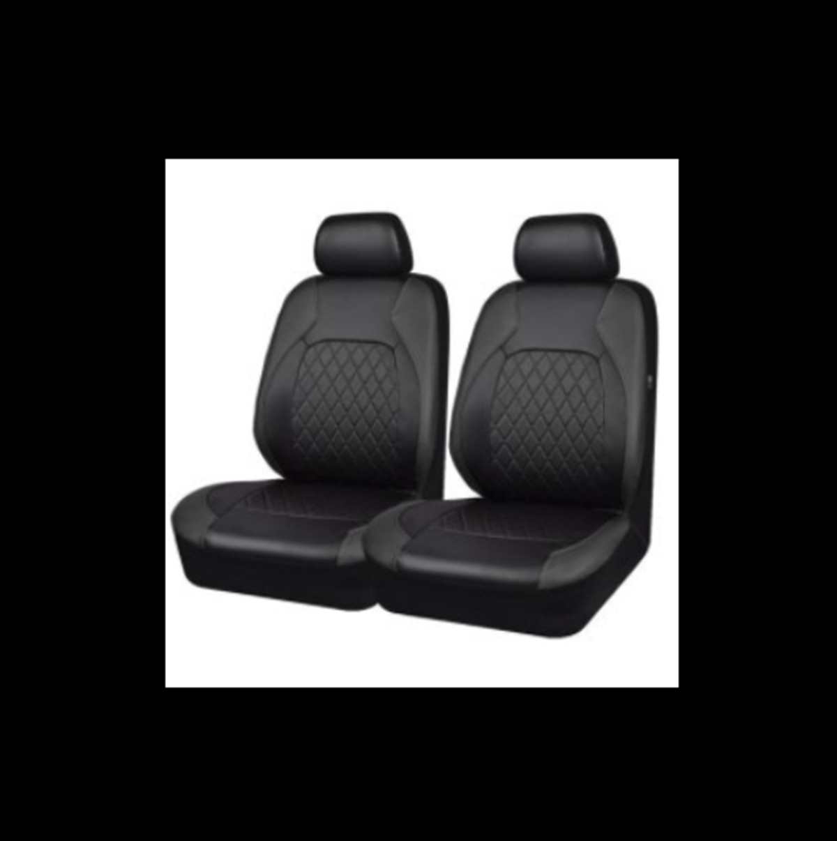 Car Front Surround Seat Cover PU Leather Breathable Pad Auto Chair Cushion 2pcs