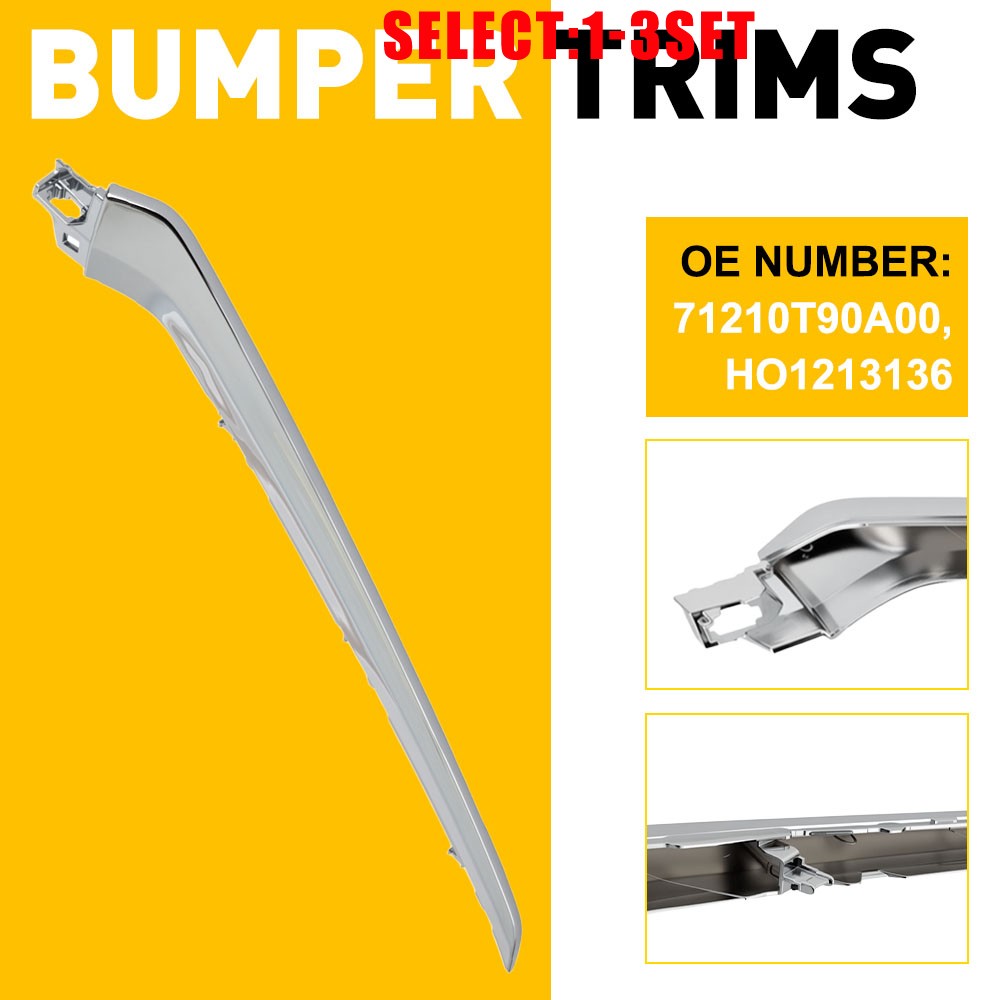Front Passenger Right Side Bumper Grille Trim Grill Chrome For 23-25 Pilot 1-3X
