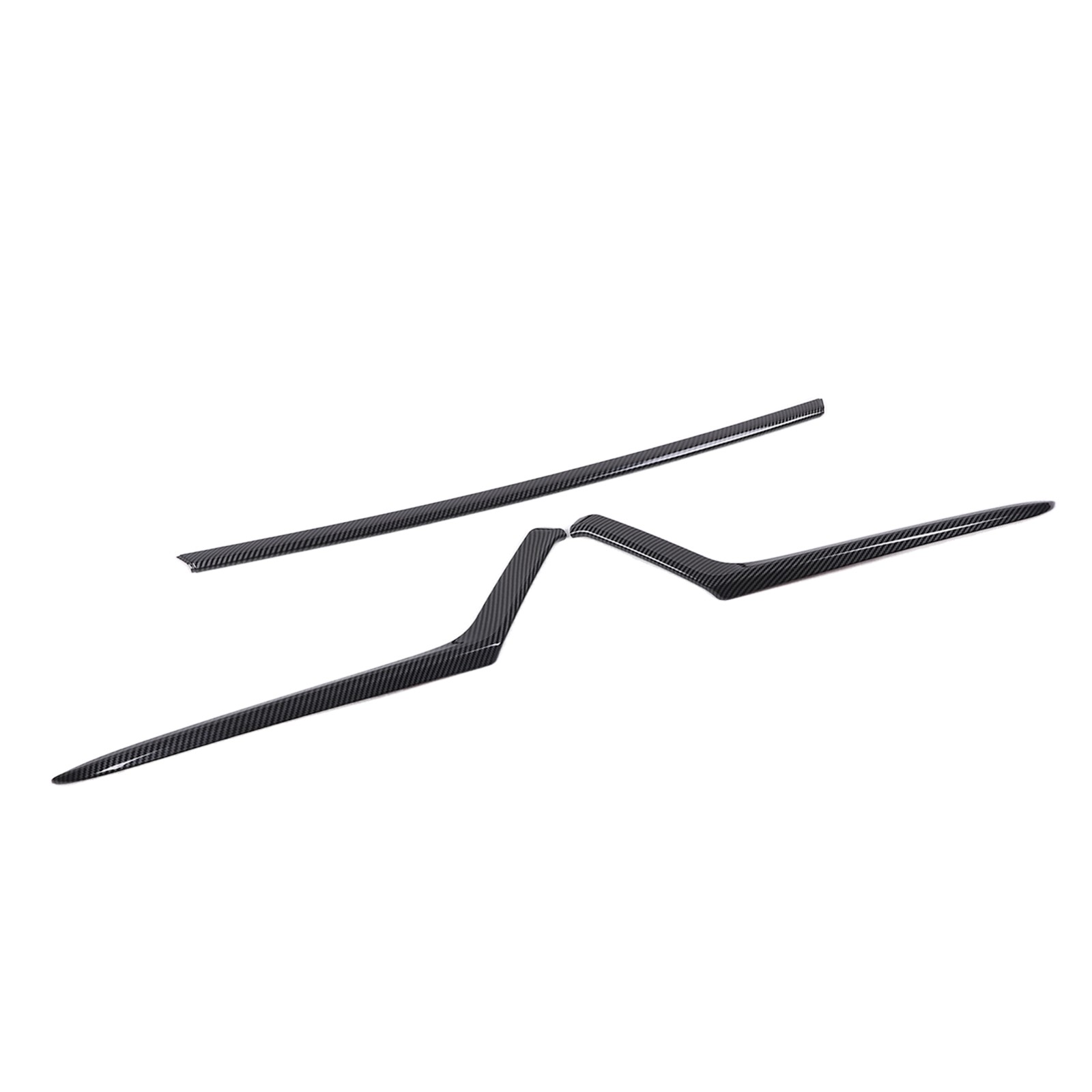 Front Hood Trim ABS Carbon Fiber Texture 3Pcs For Toyota Grand Highlander 2024+