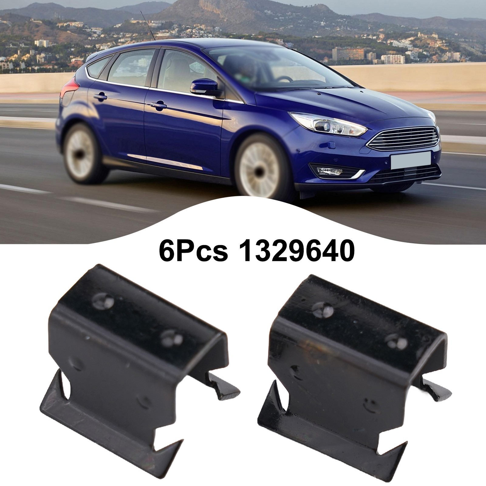 3) Car Metal Clamps 6Pcs Cowl Scuttle Panel Trim Clips for Ford For Focus MK2