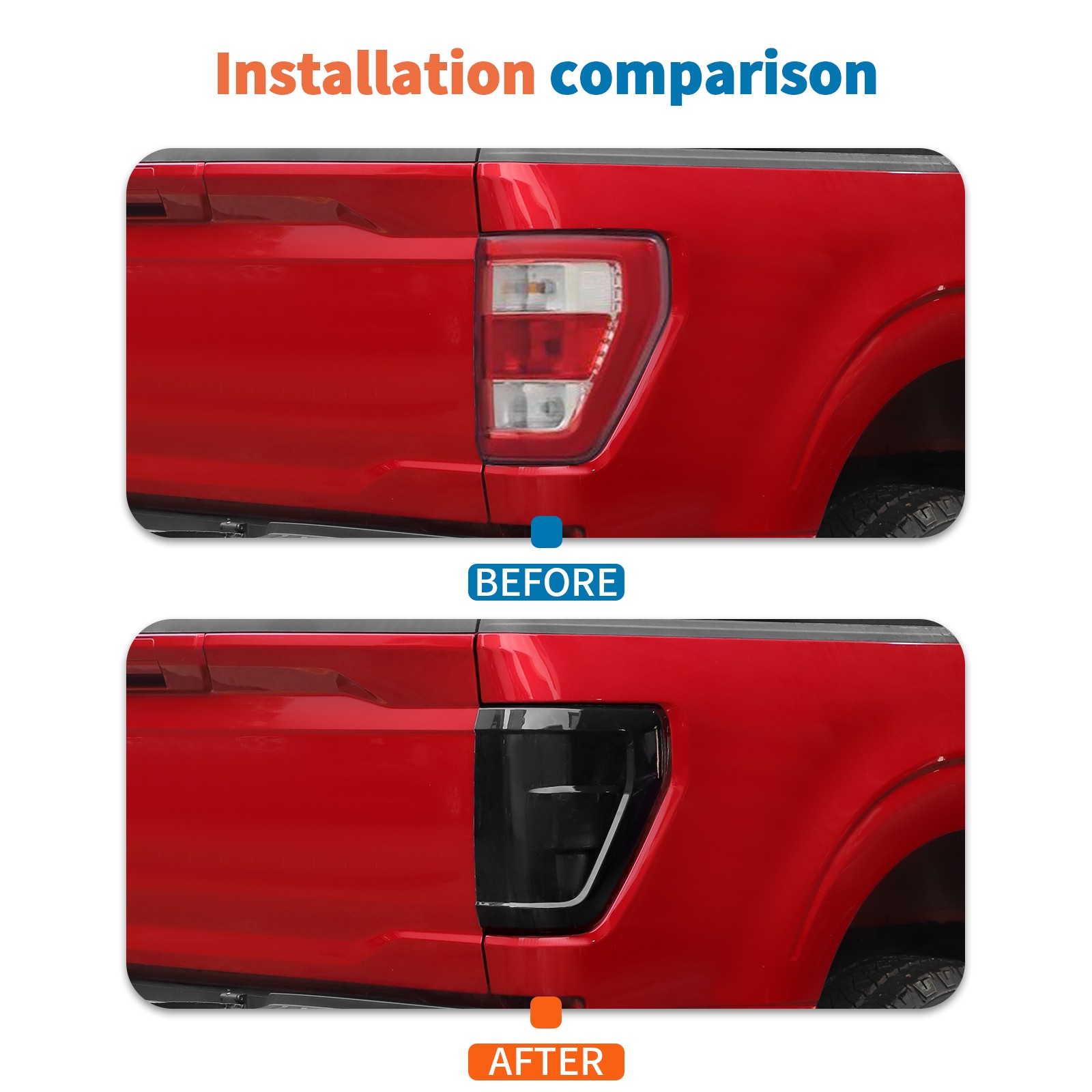 New Rear Taillight Lamp Accessories Guards Cover Trim For Ford F150 2021+ Smoked