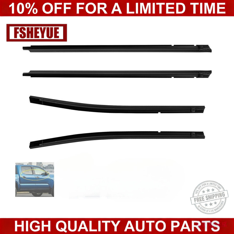 Fit 2005 – 2015 Toyota Tacoma Double Cab Black Car Outside Window Weatherstrip