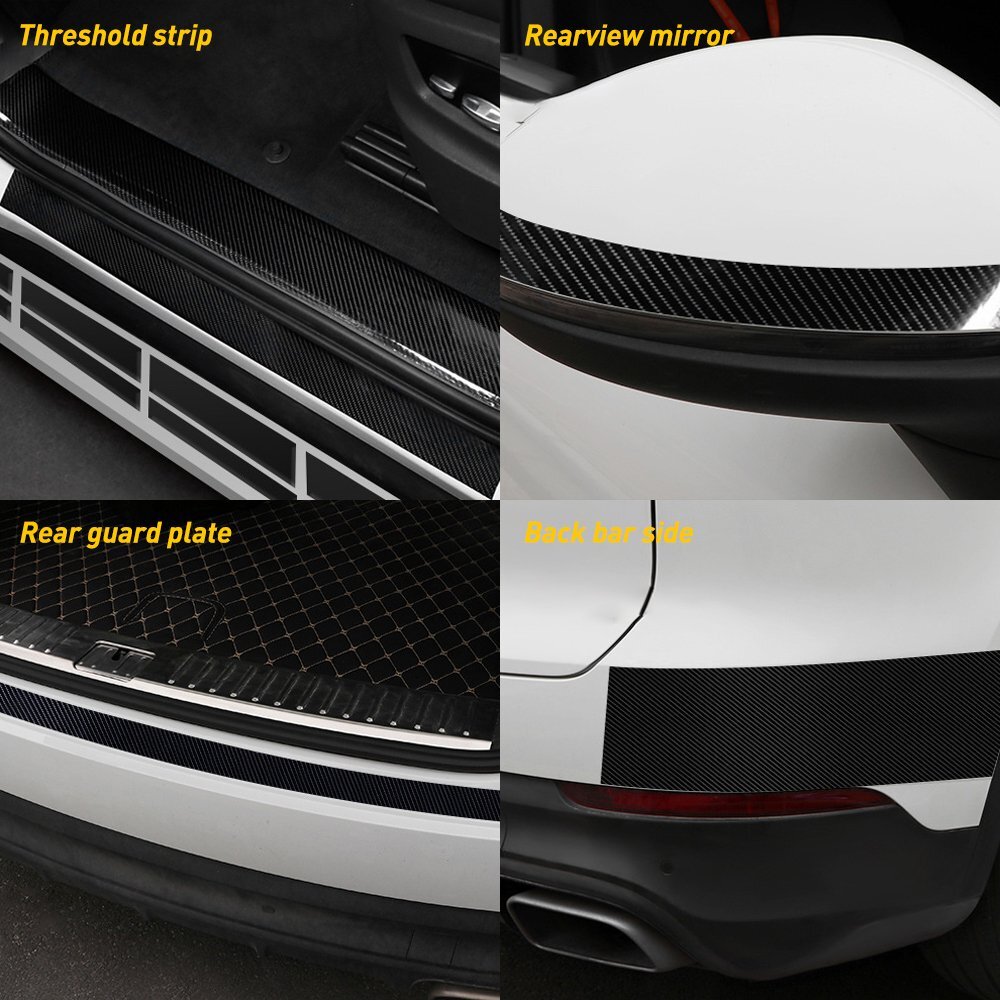Protector Sill Scuff Cover Car Door Carbon Fiber Sticker Body Anti Scratch Strip