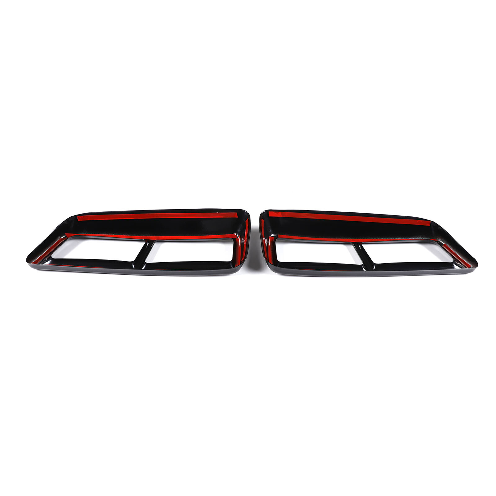 Gloss Black Exhaust Pipe Protect Cover Trims For Cadillac Escalade 2021-2023 2PC
