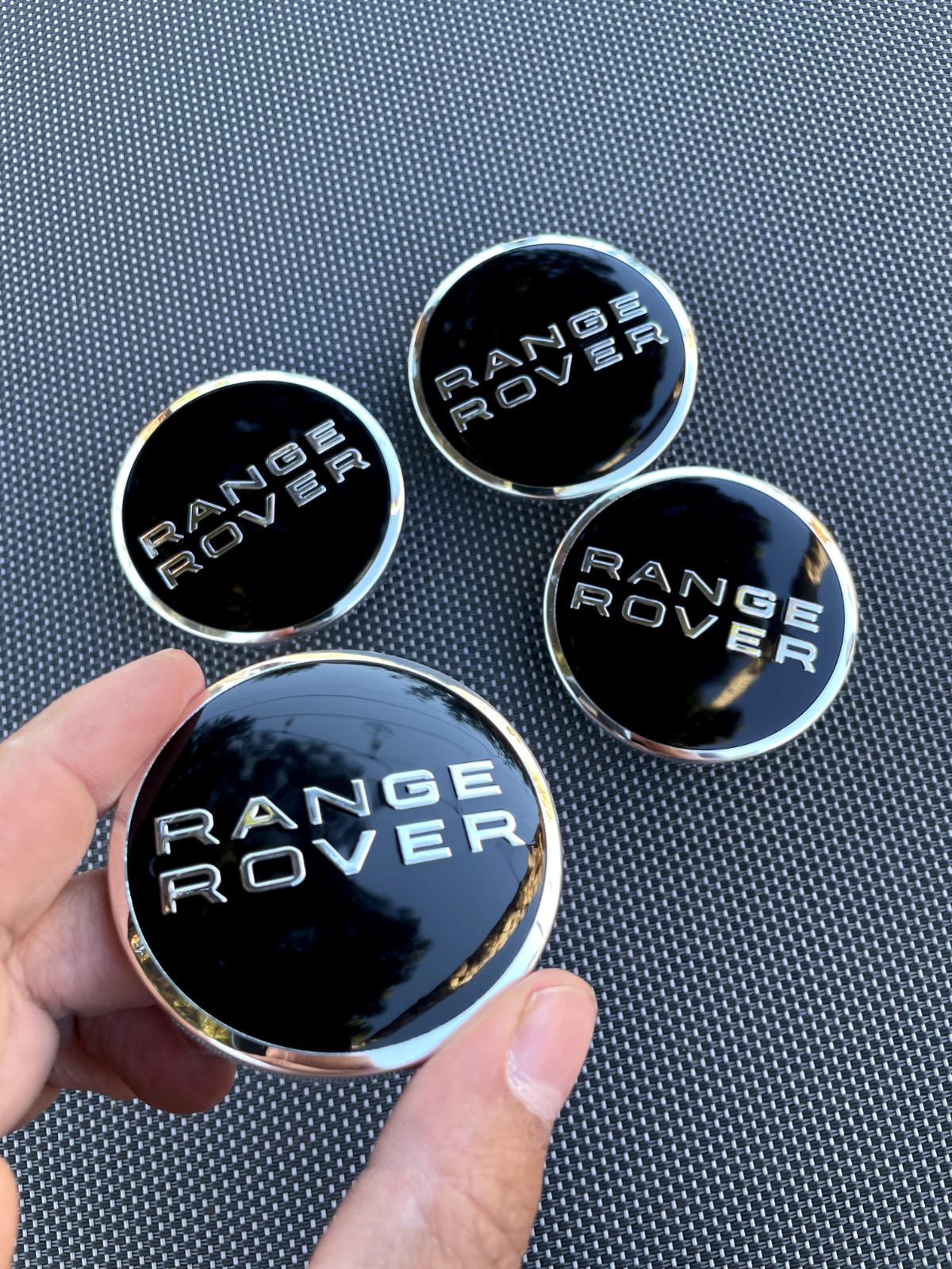 LAND/RANGE ROVER SET OF 4 BLACK 62 mm Wheel Hub Caps HSE LAND ROVER 2.44
