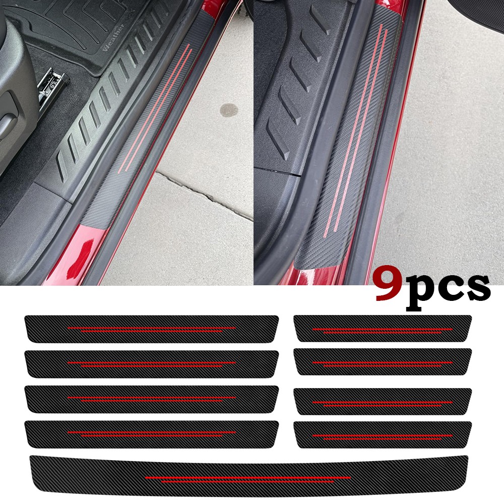 9PCS For Chevrolet Accessories Door Scuff Sill Cover Panel Step Protector Trims