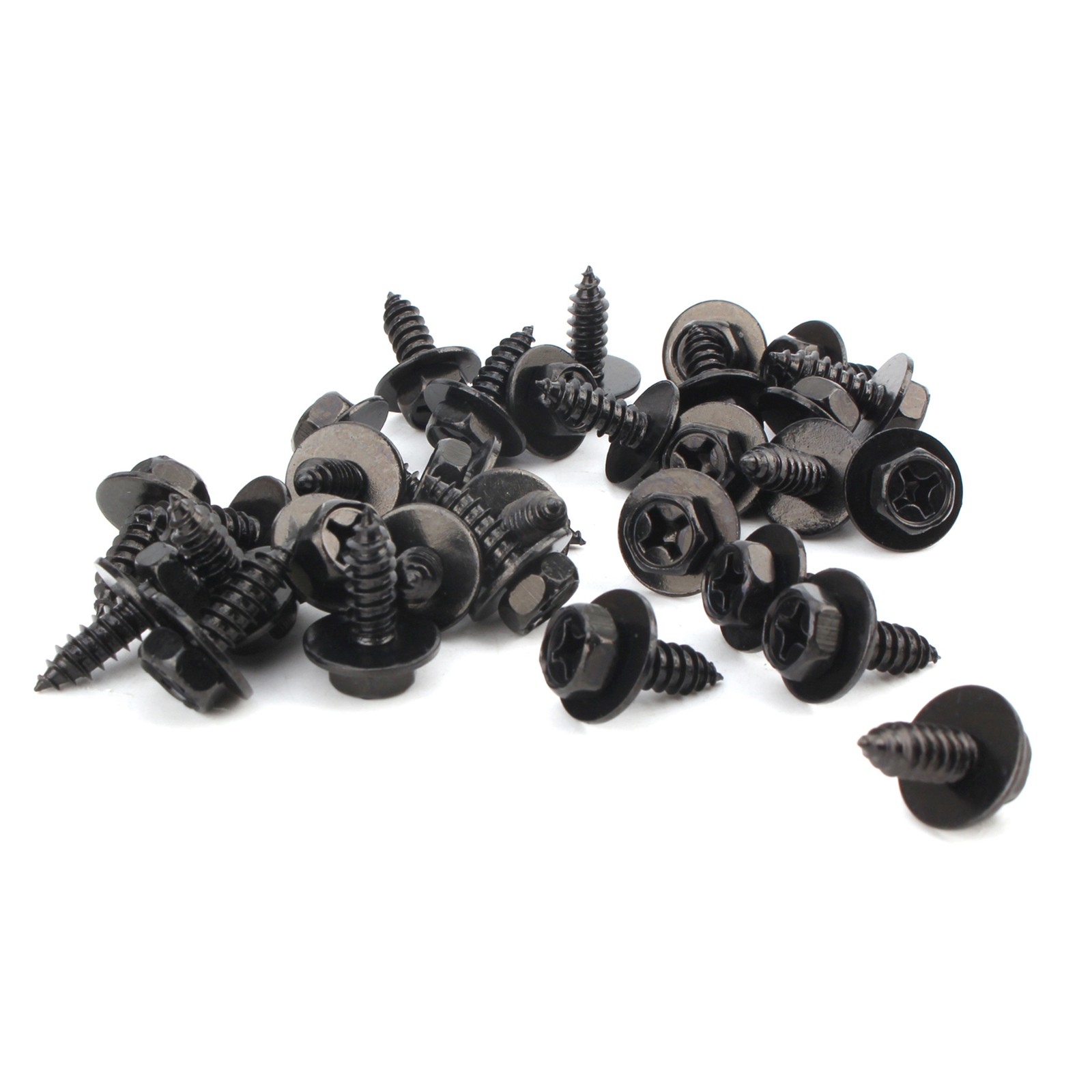 30x 10mm Hex Head Screw with Washer Black Cover Clip 90159-60498 For Toyota