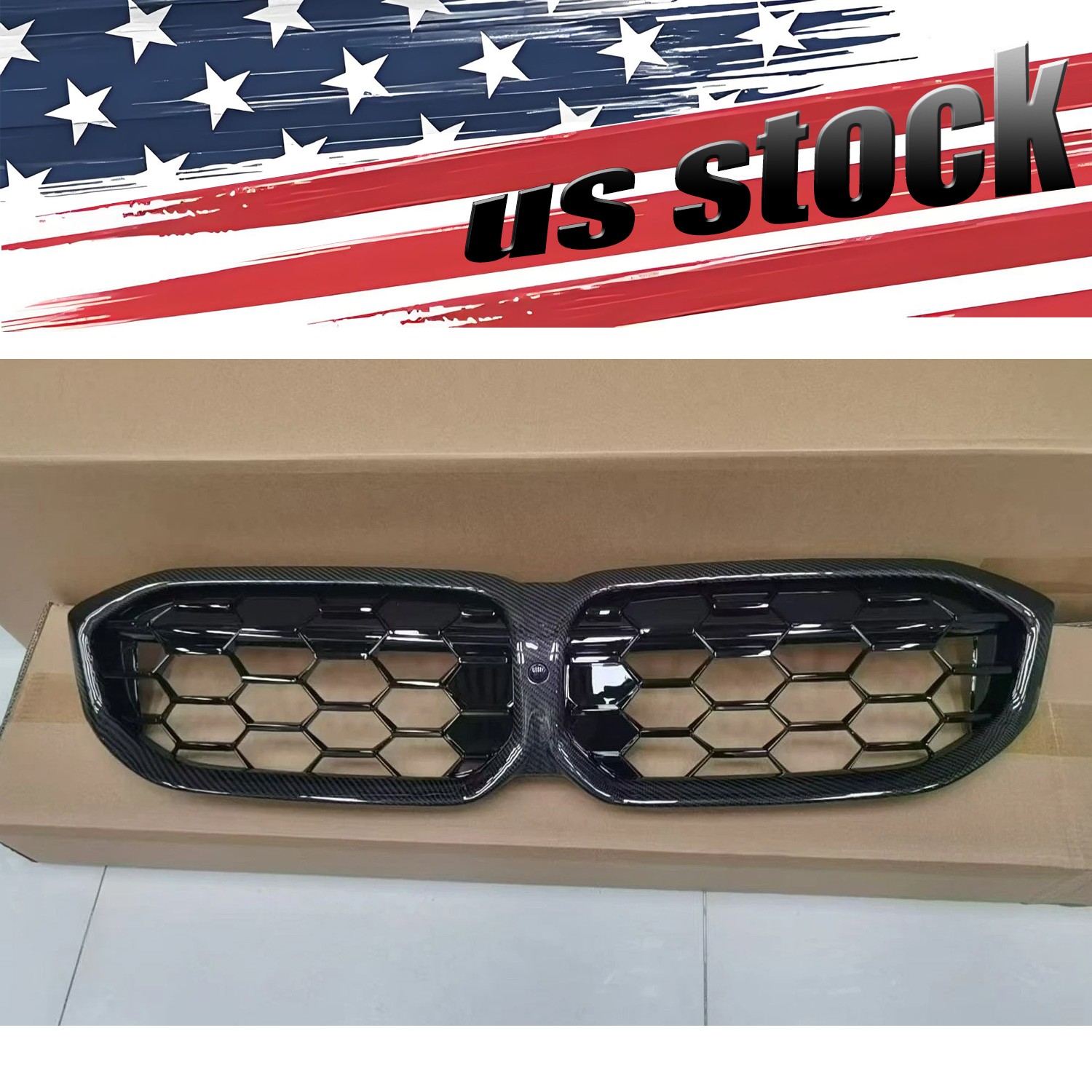 ⭐US- For BMW G20 330i M340i 2023-26 Carbon Fiber Front Kidney Grill Mesh Grille
