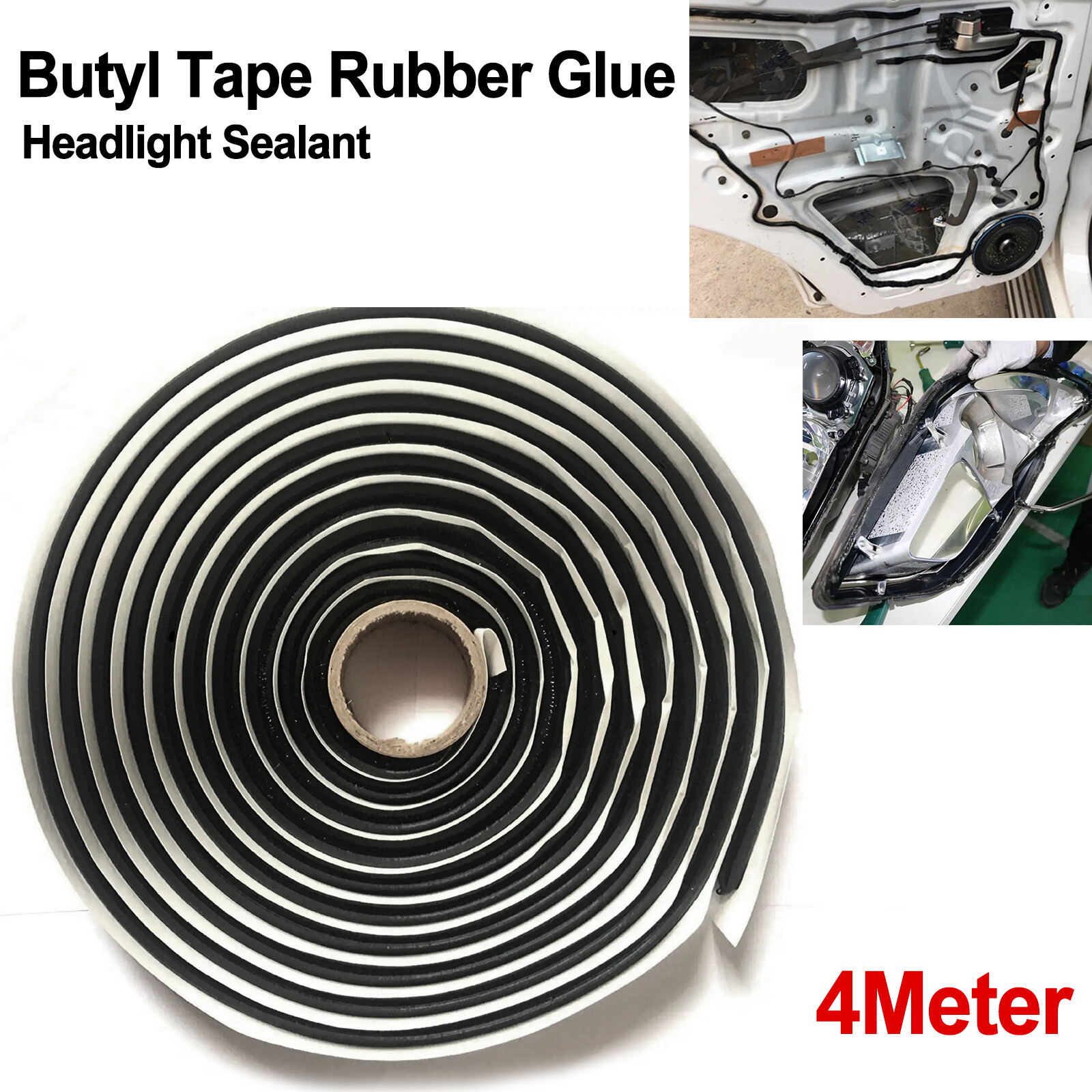 Rubber 4M Butyl Tape Glue Roll Headlight Door Sealant Retrofit Reseal Strip LED