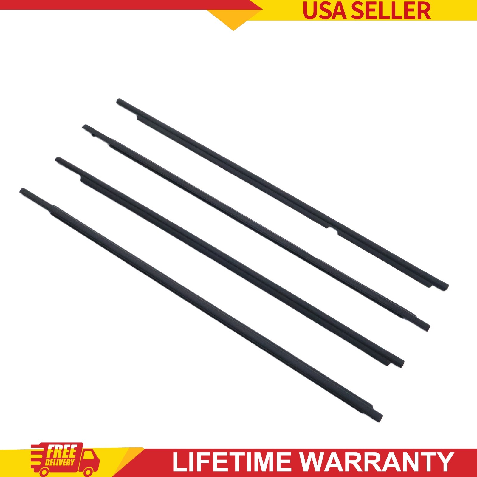 4PCS Door Window Belt Moulding Weatherstrip For 1998-2007 Toyota Land Cruiser