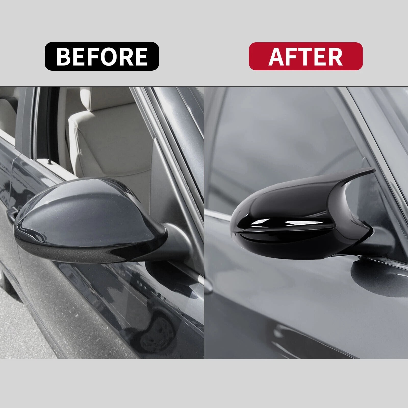 For 2005-2008 BMW E90 E91 328i 335i Pre-LCI Gloss Black Side Mirror Cover Cap US