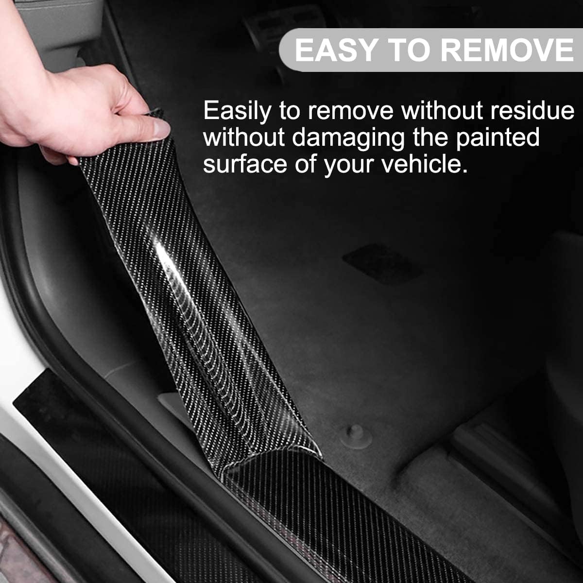Carbon Fiber Vinyl Car Door Sill Scuff Cover Plate Sticker For Dodge Accessories