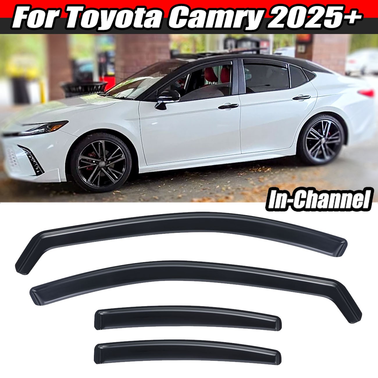 Window Visors Vent Rain Guards Deflectors For Toyota Camry 2025-2026 In-Channel