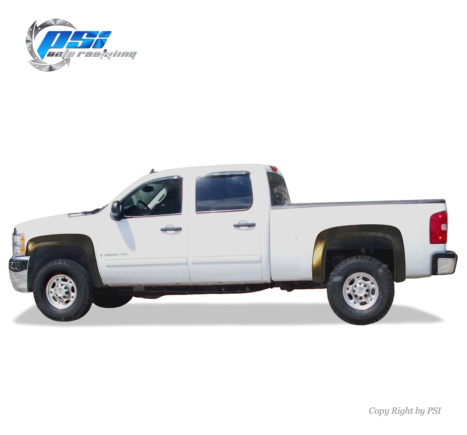 Black Paintable OE Fender Flares 07-13 Silverado 1500, 07-14 Silverado 2500 3500