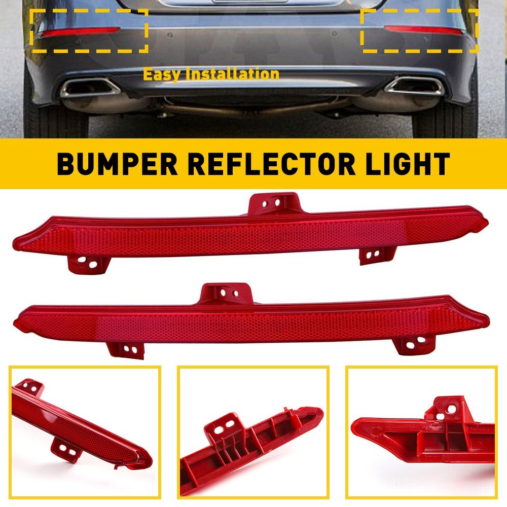 OE-Spec Red Lens Rear Bumper Reflectors Reflex For 2018-2022 Honda Accord Sedan