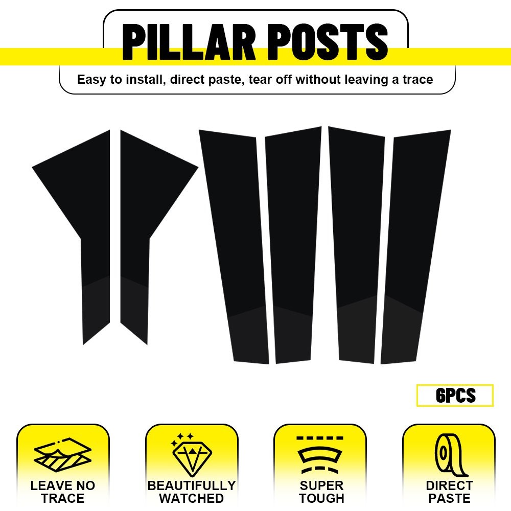 6Pcs Pillar Post Door Window Molding Cover Trim For VW Jetta 2019-2020 2021 I