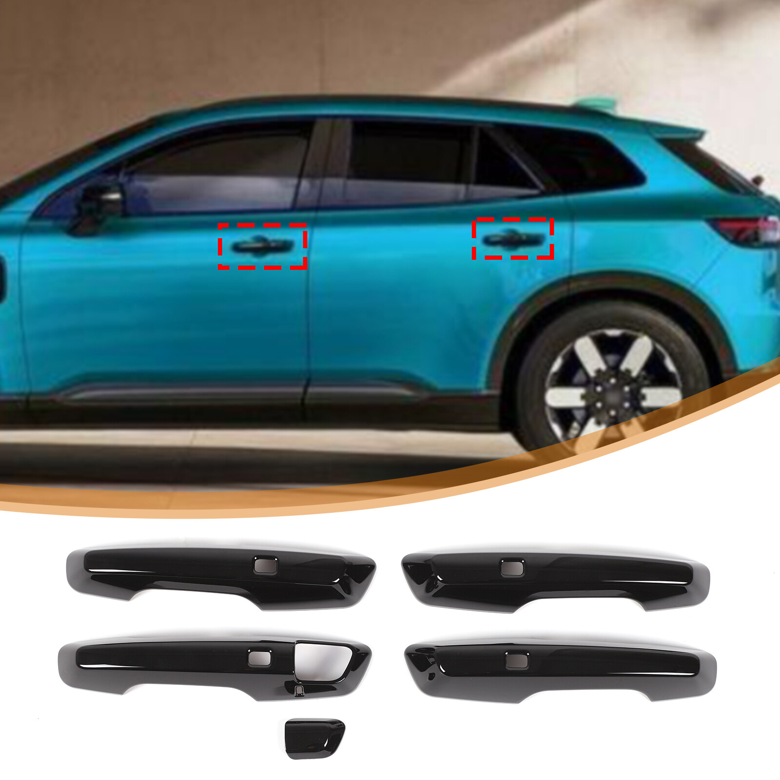 For 2024 2025 Acura ZDX Gloss Black ABS Exterior Side Door Handle Cover Trim