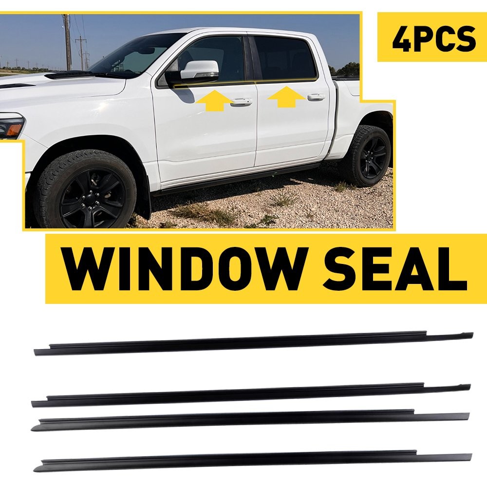 Weatherstrip Window Moulding Trim For 2009-2021 Dodge Ram 1500 2500 3500 Black