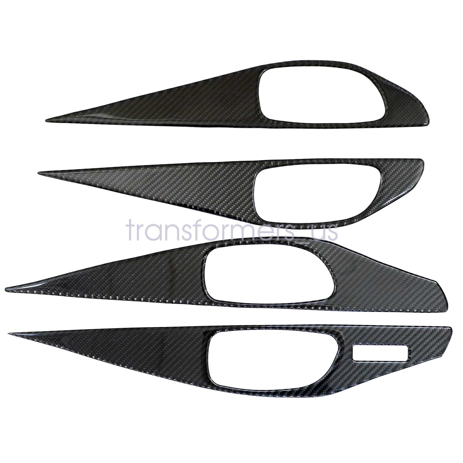 4PCS Carbon Fiber Look Interior Door Panel Cover Trim For Infiniti Q50 2014-2019