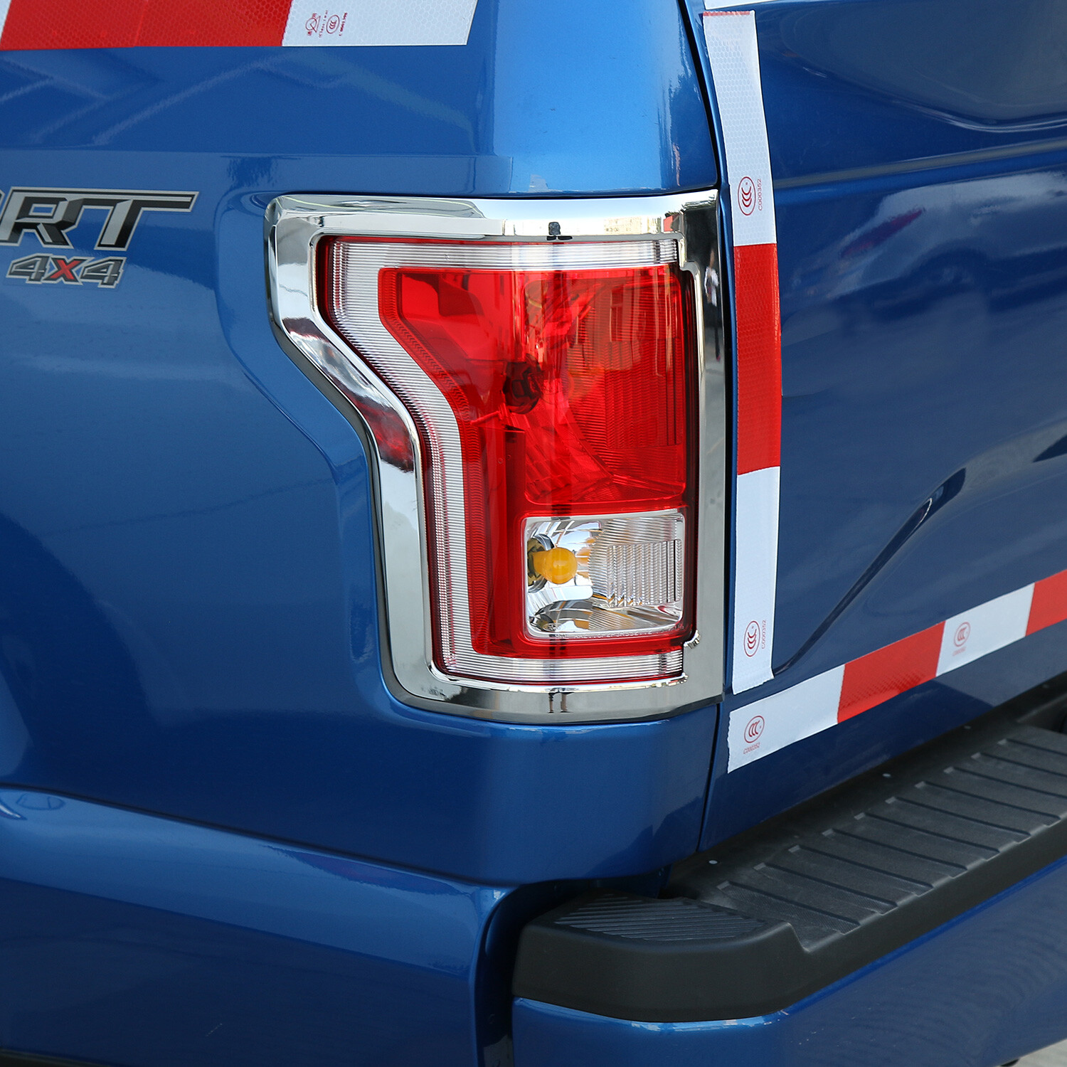 Exterior Taillight Cover Trim Bezels Lamp Frame For Ford F-150 2015-2020 Chrome