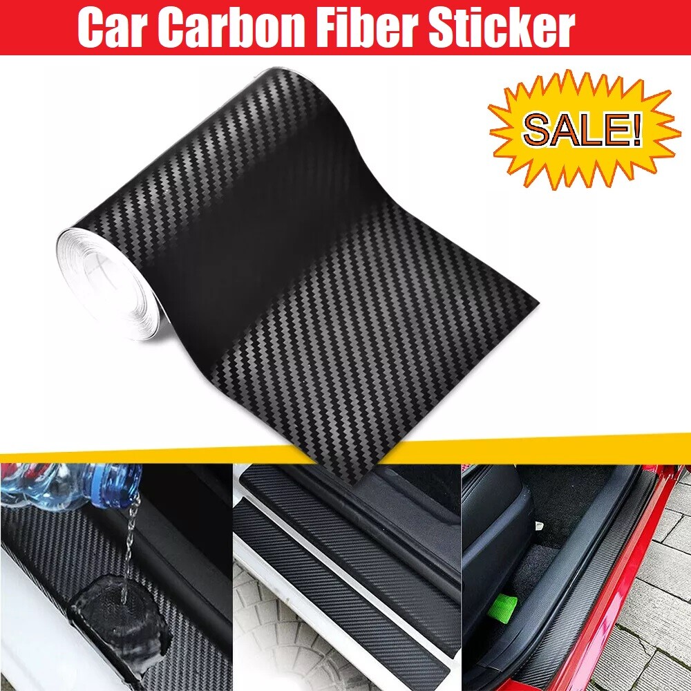 Car Carbon Fiber Vinyl Film Sticker Door Sill Scuff Anti Scratch Tape Protection