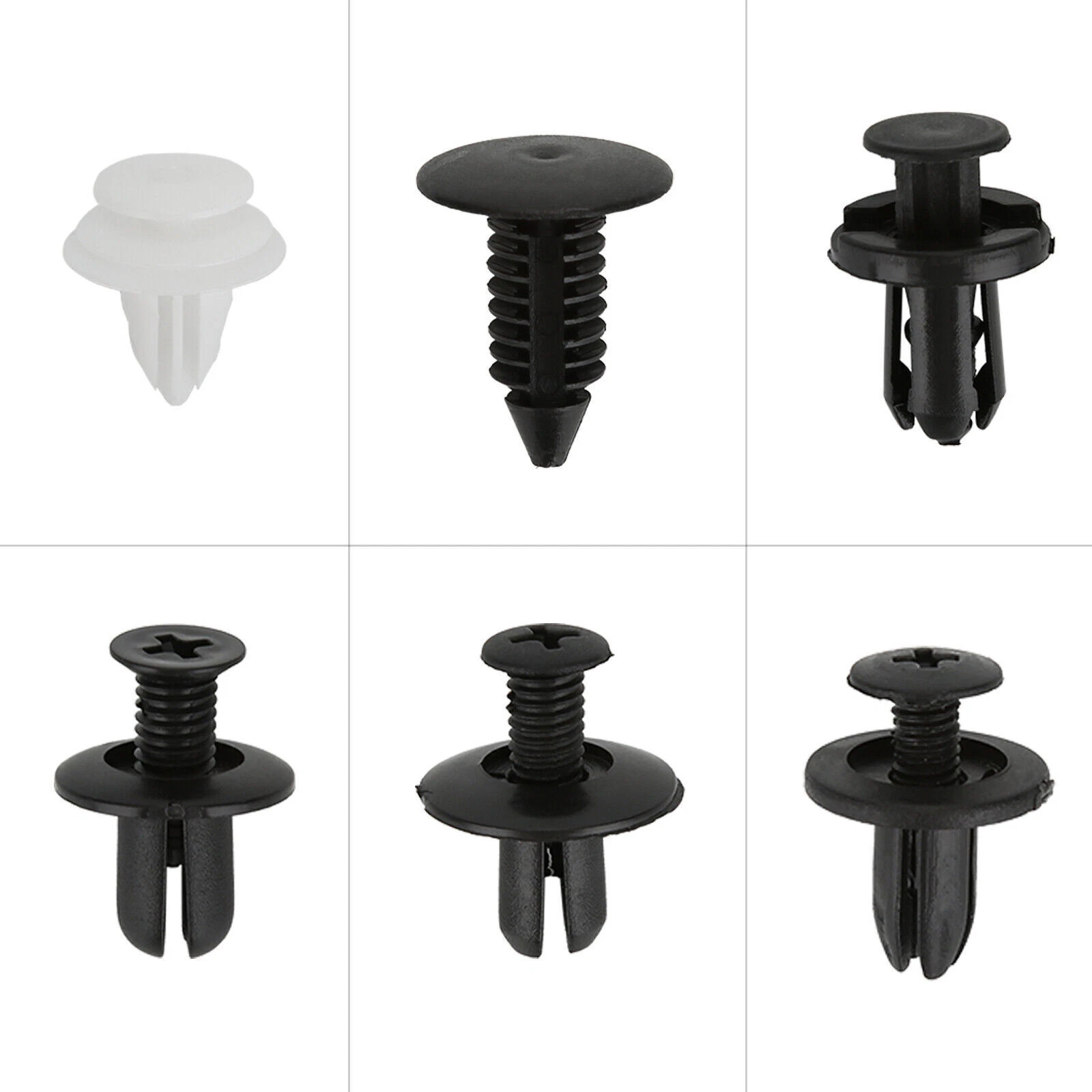 100Pcs/Set Plastic Rivet Car Fender Bumper Push Pin Clips 10mm Hole For Honda