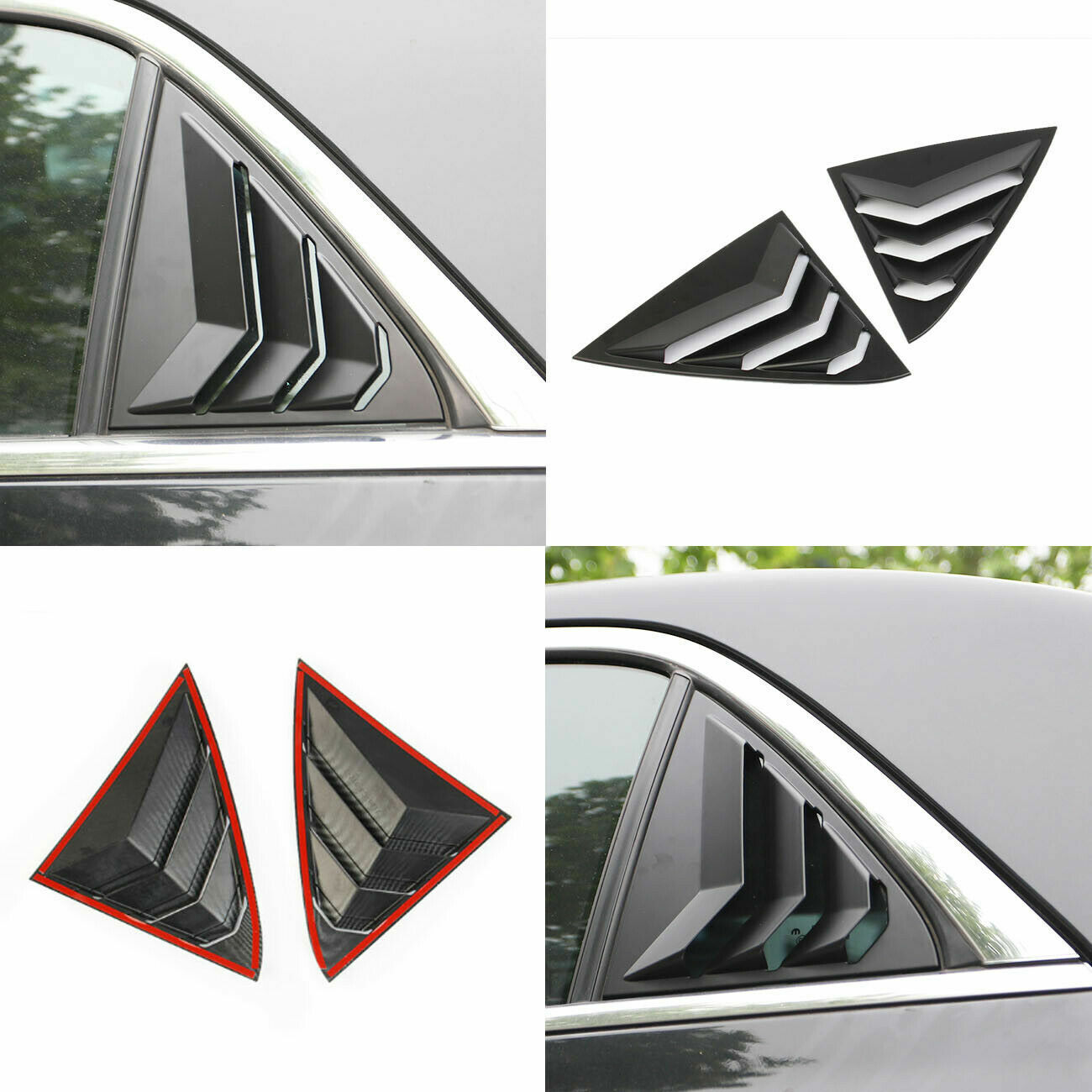 Matte Black Side Window Louvers Air Vent Shades Cover Trim For 11+ Chrysler 300