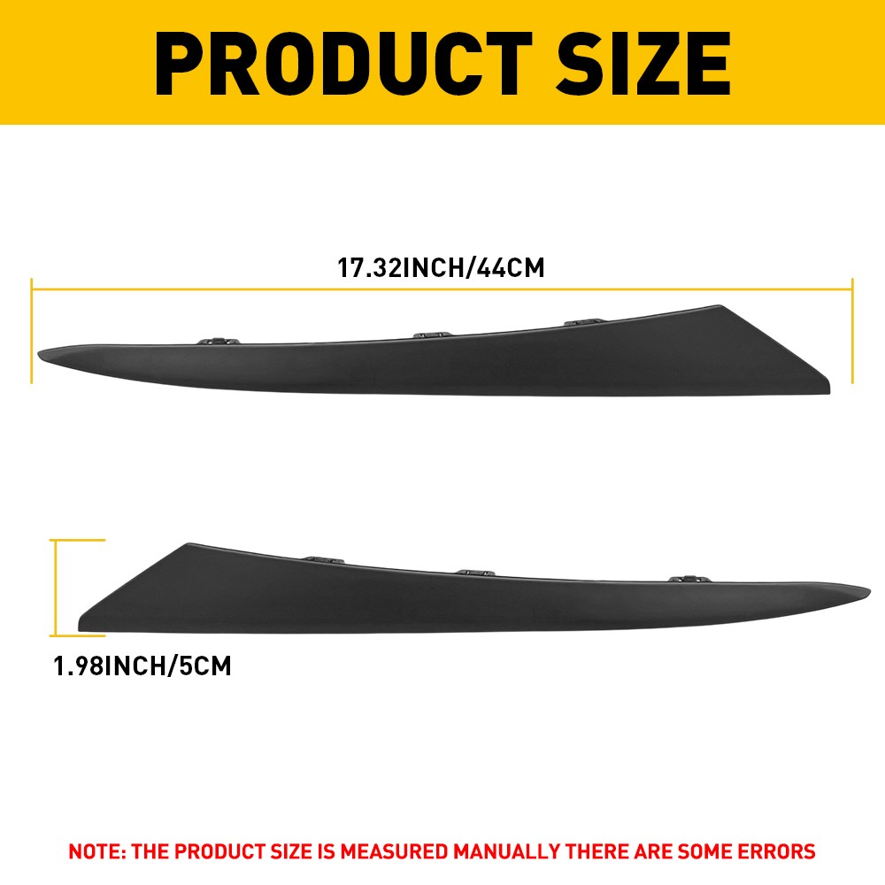 For 2022 2023 Honda Civic Glossy Black Front Headlight Trim Eyelid Moldings Pair