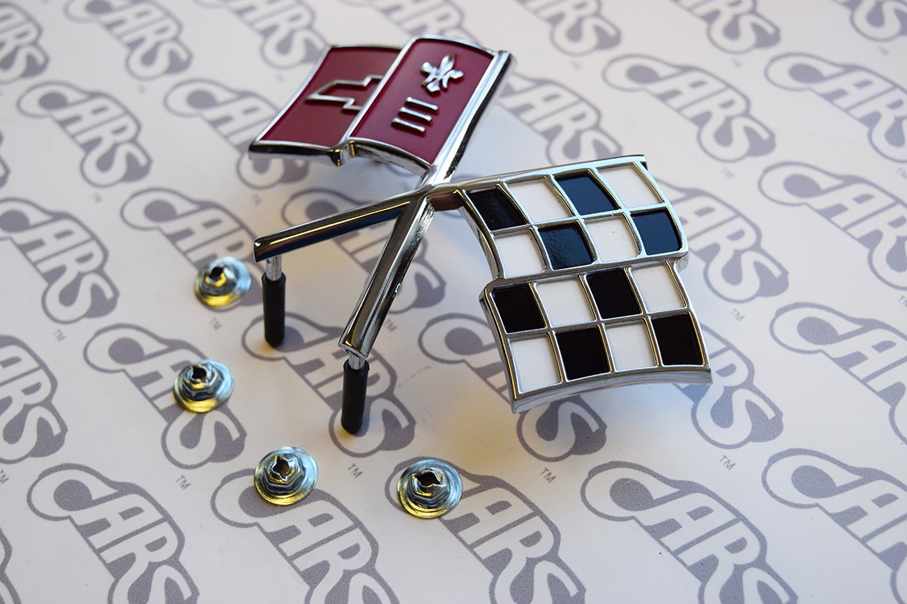 1966 Chevrolet Corvette Front Nose Emblem | FE66C | Mounting Hardware Included