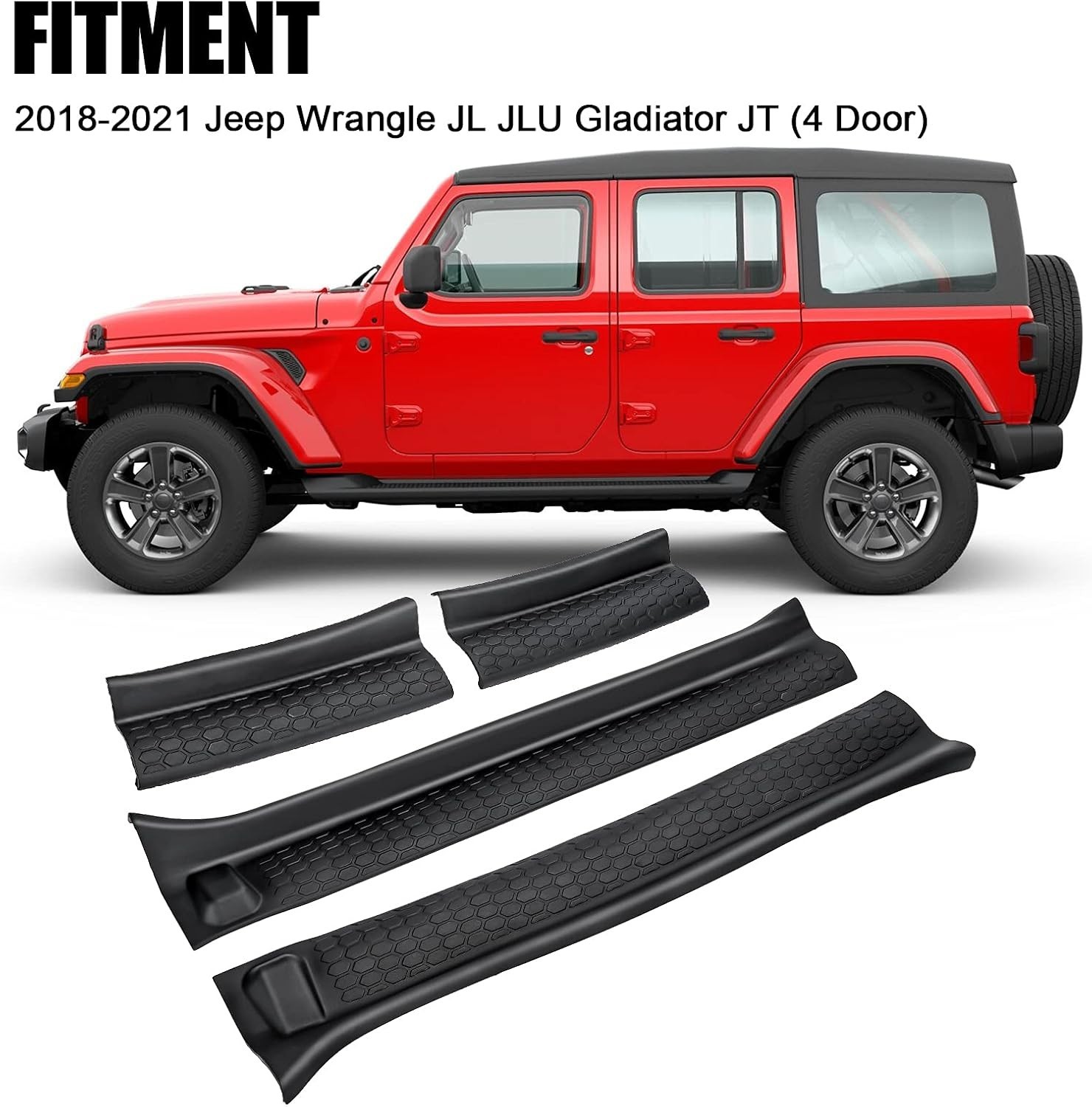 Scratch-Resistant Door Entry Guards for 2018-2025 Jeep Wrangler & Gladiator JT