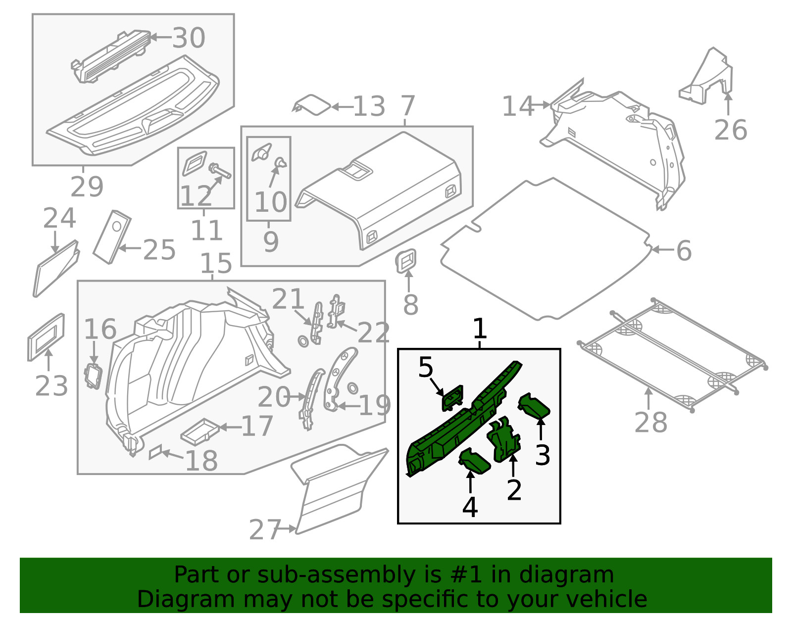 Genuine Volkswagen Rear Body Panel Trim Panel 5C6-863-459-F-9B9