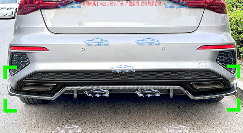 For Audi A3 S3 8Y 2022-2024 Sedan Carbon Look Rear Bumper Diffuser Lip Spoiler